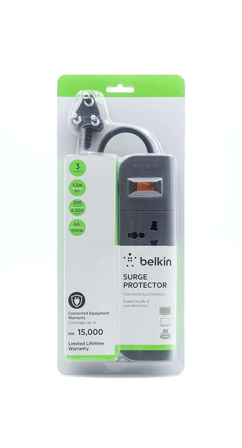  Belkin 3-Outlet Surge Protector 1.5M Cord